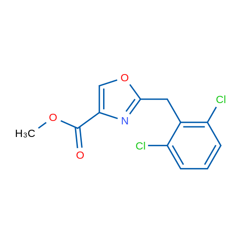 Methyl 2-(2,6-dichlorobenzyl)oxazole-4-carboxylate 250mg
