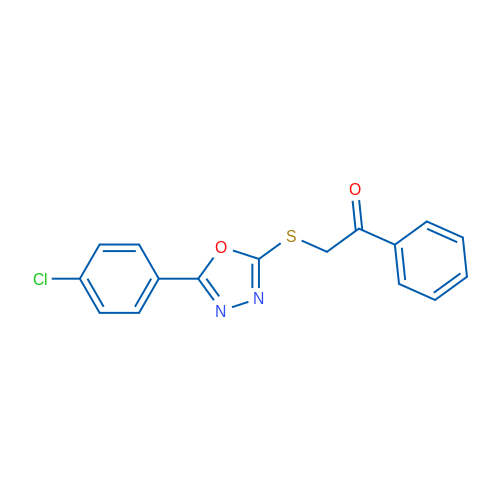 2-((5-(4-Chlorophenyl)-1,3,4-oxadiazol-2-yl)thio)-1-phenylethanone 1g