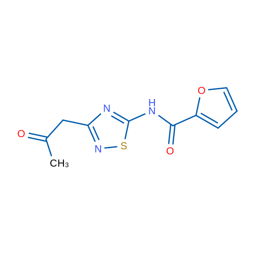 N-(3-(2-Oxopropyl)-1,2,4-thiadiazol-5-yl)furan-2-carboxamide 1g