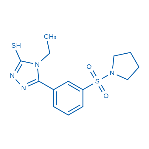 4-Ethyl-5-(3-(pyrrolidin-1-ylsulfonyl)phenyl)-4H-1,2,4-triazole-3-thiol 100mg
