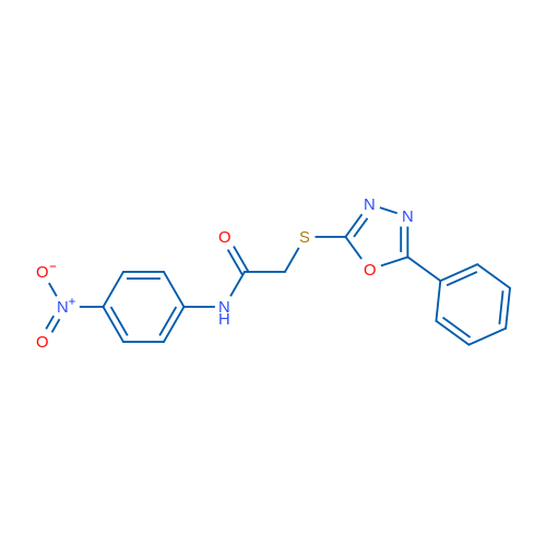 N-(4-Nitrophenyl)-2-((5-phenyl-1,3,4-oxadiazol-2-yl)thio)acetamide 1g