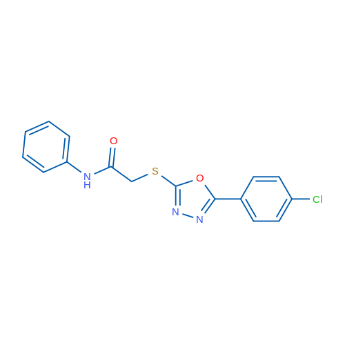 2-((5-(4-Chlorophenyl)-1,3,4-oxadiazol-2-yl)thio)-N-phenylacetamide 1g