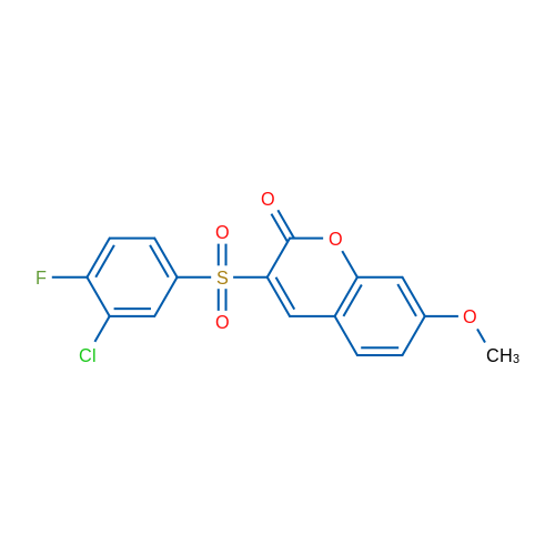 3-(3-Chloro-4-fluorobenzenesulfonyl)-7-methoxy-2H-chromen-2-one 1g