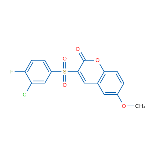 3-(3-Chloro-4-fluorobenzenesulfonyl)-6-methoxy-2H-chromen-2-one 1g