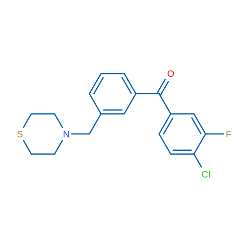 4-Chloro-3-fluoro-3'-thiomorpholinomethyl benzophenone 1g