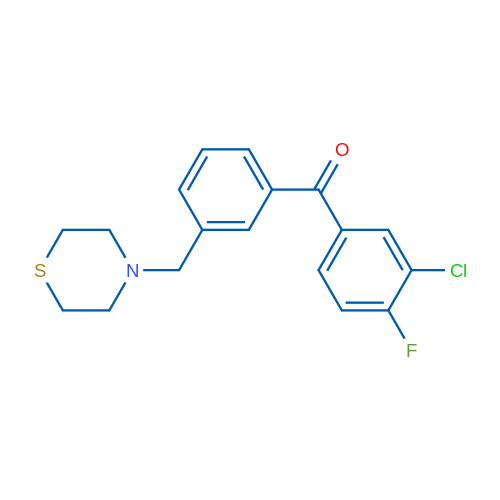 3-Chloro-4-fluoro-3'-thiomorpholinomethyl benzophenone 1g
