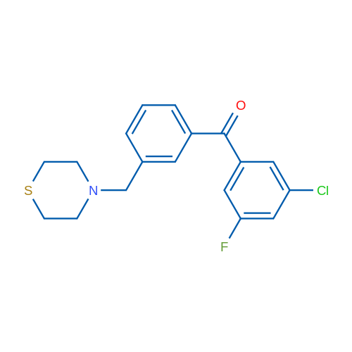3-Chloro-5-fluoro-3'-thiomorpholinomethyl benzophenone 1g