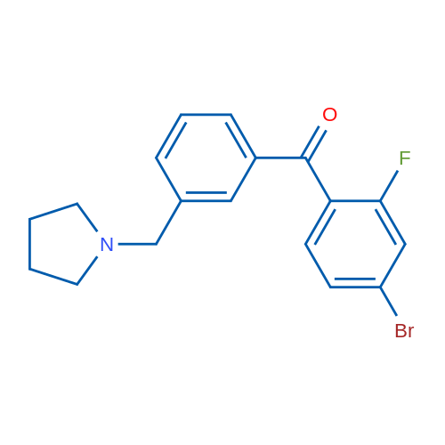 4-Bromo-2-fluoro-3'-pyrrolidinomethyl benzophenone 1g