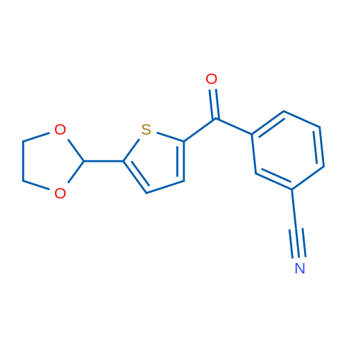 2-(3-Cyanobenzoyl)-5-(1,3-dioxolan-2-yl)thiophene 1g