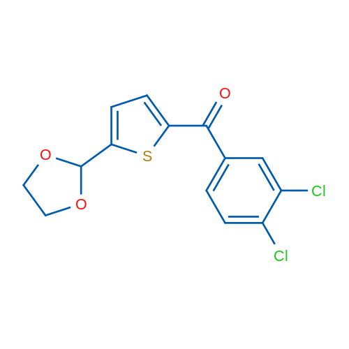 2-(3,4-Dichlorobenzoyl)-5-(1,3-dioxolan-2-yl)thiophene 1g
