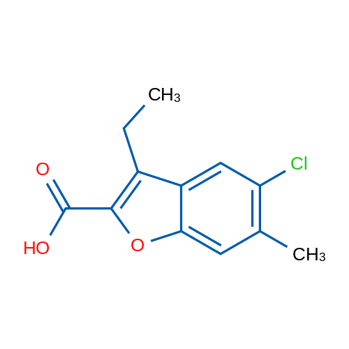 5-Chloro-3-ethyl-6-methylbenzofuran-2-carboxylic acid 1g