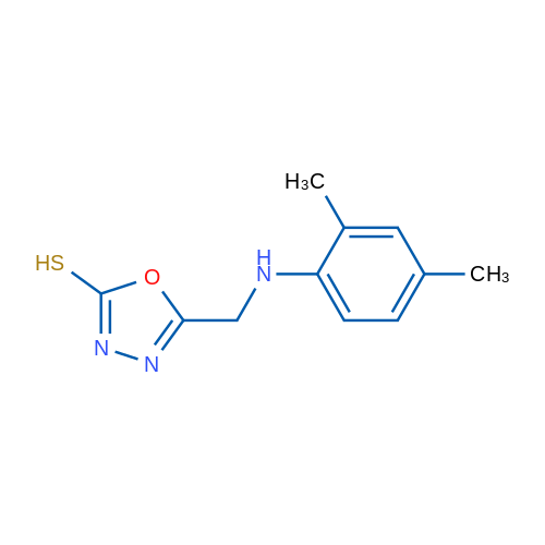 5-(((2,4-Dimethylphenyl)amino)methyl)-1,3,4-oxadiazole-2-thiol 1g