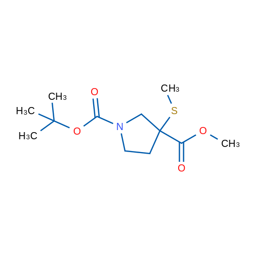 1-(tert-Butyl) 3-methyl 3-(methylthio)pyrrolidine-1,3-dicarboxylate 250mg