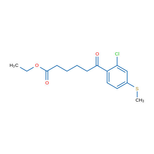 Ethyl 6-(2-chloro-4-(methylthio)phenyl)-6-oxohexanoate 1g