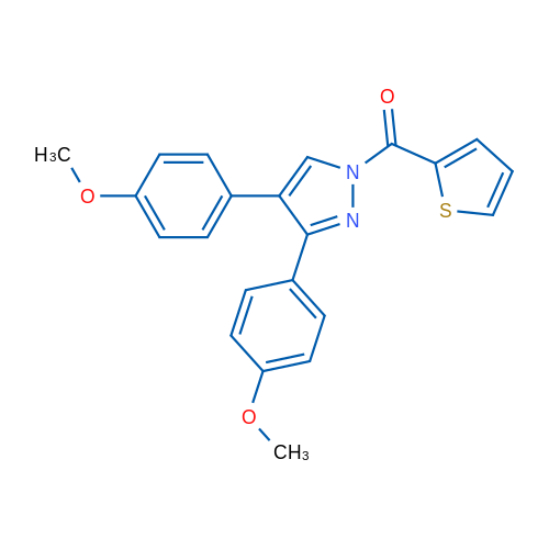 3,4-Bis(4-methoxyphenyl)-1-(thiophene-2-carbonyl)-1H-pyrazole 1g