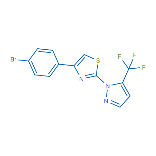 4-(4-Bromophenyl)-2-(5-(trifluoromethyl)-1H-pyrazol-1-yl)thiazole 1g