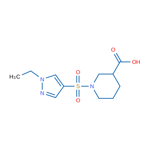 1-((1-Ethyl-1H-pyrazol-4-yl)sulfonyl)piperidine-3-carboxylic acid 1g