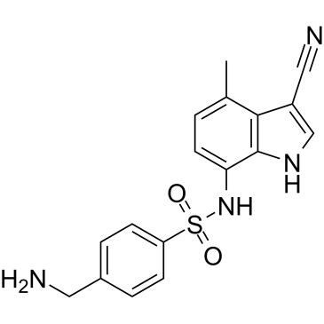 4-(Aminomethyl)-N-(3-cyano-4-methyl-1H-indol-7-yl)benzenesulfonamide