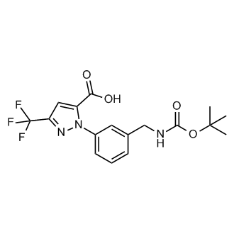 1-(3-(((Tert-butoxycarbonyl)amino)methyl)phenyl)-3-(trifluoromethyl)-1H-pyrazole-5-carboxylic acid