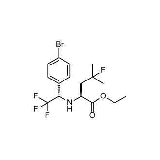 Ethyl (S)-2-(((S)-1-(4-bromophenyl)-2,2,2-trifluoroethyl)amino)-4-fluoro-4-methylpentanoate