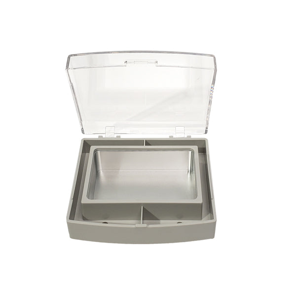 Block, multipurpose for liquids, beads, etc. Chamber dimensions: 4 x 2.6 x 1"