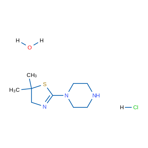 5,5-Dimethyl-2-(piperazin-1-yl)-4,5-dihydrothiazole hydrochloride hydrate 1g