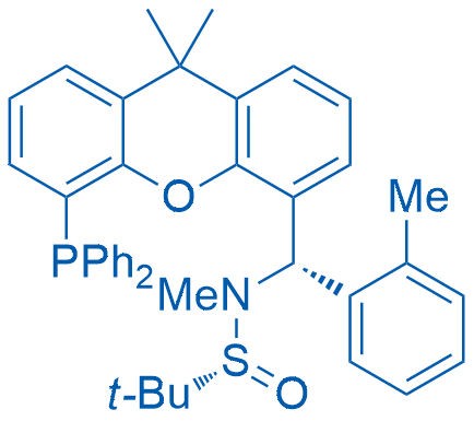 (R)-N-((S)-(5-(Diphenylphosphanyl)-9,9-dimethyl-9H-xanthen-4-yl)(o-tolyl)methyl)-N,2-dimethylpropane-2-sulfinamide 100mg