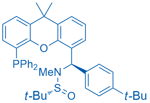 (R)-N-((R)-(4-(tert-Butyl)phenyl)(5-(diphenylphosphanyl)-9,9-dimethyl-9H-xanthen-4-yl)methyl)-N,2-dimethylpropane-2-sulfinamide 100mg