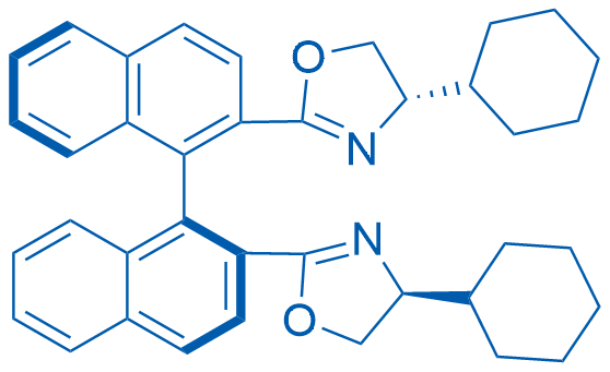 (S)-2,2'-Bis((S)-4-cyclohexyl-4,5-dihydrooxazol-2-yl)-1,1'-binaphthalene 250mg