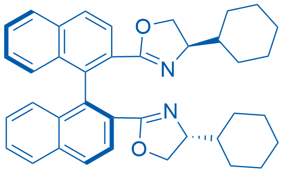 (S)-2,2'-Bis((R)-4-cyclohexyl-4,5-dihydrooxazol-2-yl)-1,1'-binaphthalene 250mg