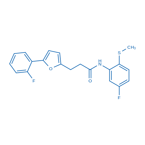 N-(5-Fluoro-2-(methylthio)phenyl)-3-(5-(2-fluorophenyl)furan-2-yl)propanamide 100mg