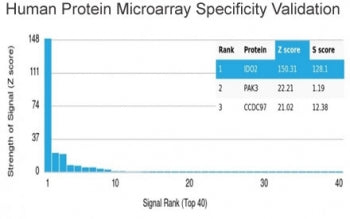 Analysis of HuProt(TM) microarray containing more than 19,000 full-length human proteins using IDO2