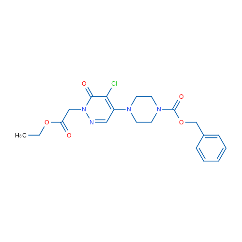 Benzyl 4-[5-chloro-1-(2-ethoxy-2-oxoethyl)-6-oxo-1,6-dihydropyridazin-4-yl]piperazine-1-carboxylate 10g