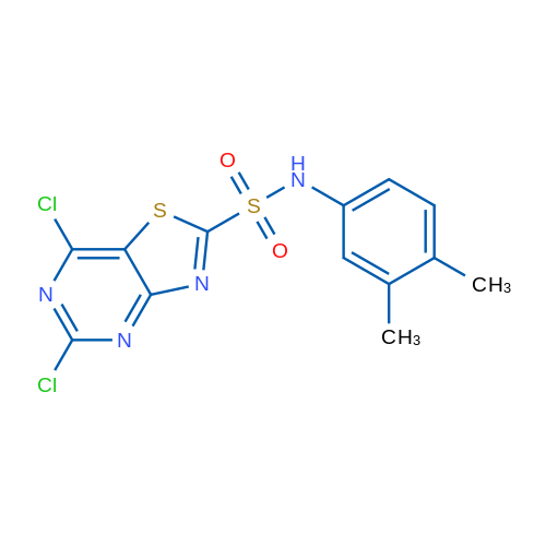 5,7-Dichloro-N-(3,4-dimethylphenyl)thiazolo[4,5-d]pyrimidine-2-sulfonamide 1g