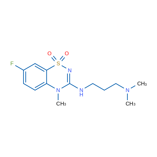 3-((3-(Dimethylamino)propyl)amino)-7-fluoro-4-methyl-4H-benzo[e][1,2,4]thiadiazine 1,1-dioxide 1g