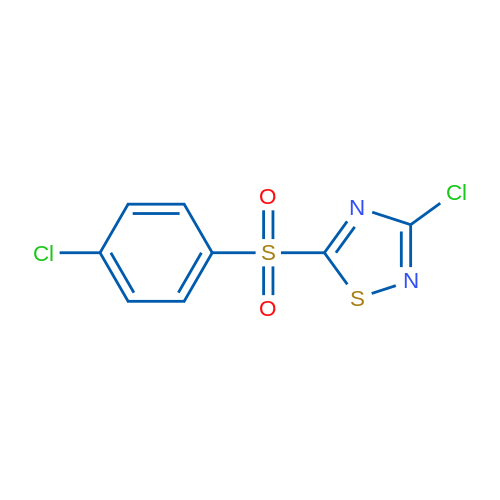 3-Chloro-5-((4-chlorophenyl)sulfonyl)-1,2,4-thiadiazole 1g