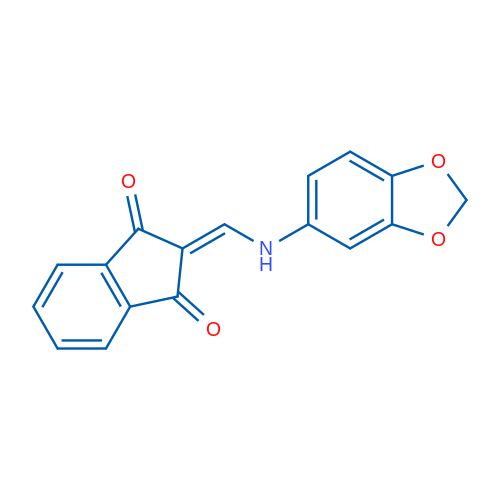 2-{[(2H-1,3-benzodioxol-5-yl)amino]methylidene}-2,3-dihydro-1H-indene-1,3-dione 1g