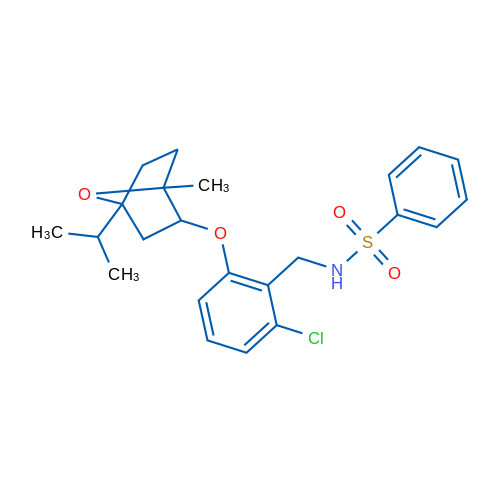 N-[(2-Chloro-6-{[1-methyl-4-(propan-2-yl)-7-oxabicyclo[2.2.1]heptan-2-yl]oxy}phenyl)methyl]benzenesulfonamide 1g