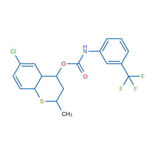 6-Chloro-2-methyl-3,4,4a,8a-tetrahydro-2H-1-benzothiopyran-4-yl N-[3-(trifluoromethyl)phenyl]carbamate 1g