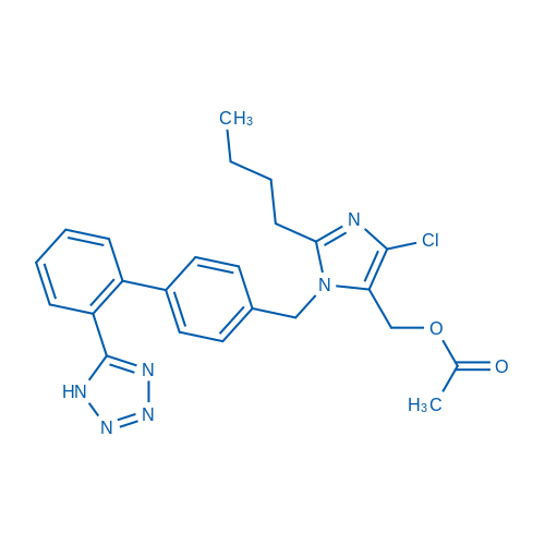 (1-((2'-(1H-Tetrazol-5-yl)-[1,1'-biphenyl]-4-yl)methyl)-2-butyl-4-chloro-1H-imidazol-5-yl)methyl acetate 100mg