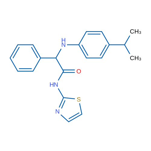 2-Phenyl-2-{[4-(propan-2-yl)phenyl]amino}-N-(1,3-thiazol-2-yl)acetamide 1g