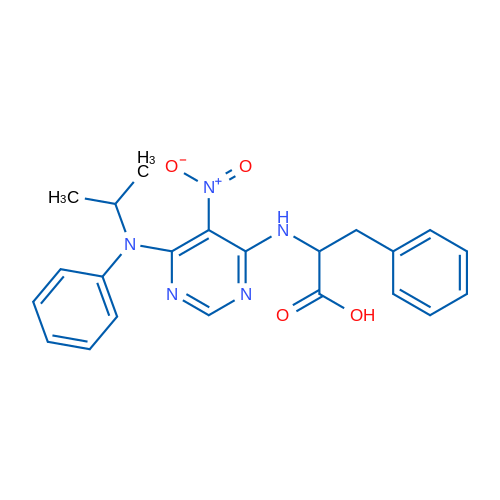 2-({5-nitro-6-[phenyl(propan-2-yl)amino]pyrimidin-4-yl}amino)-3-phenylpropanoic acid 1g