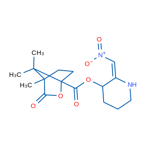 (2E)-2-(Nitromethylidene)piperidin-3-yl 4,7,7-trimethyl-3-oxo-2-oxabicyclo[2.2.1]heptane-1-carboxylate 1g