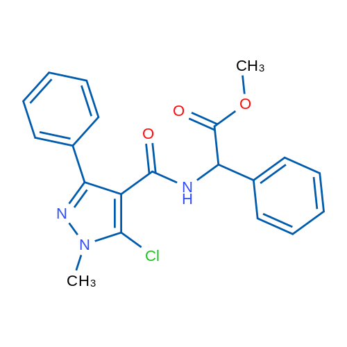Methyl 2-[(5-chloro-1-methyl-3-phenyl-1H-pyrazol-4-yl)formamido]-2-phenylacetate 1g