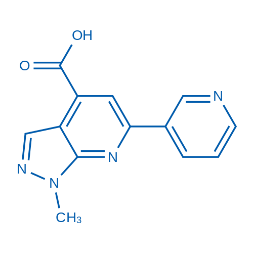 1-Methyl-6-(pyridin-3-yl)-1H-pyrazolo[3,4-b]pyridine-4-carboxylic acid 50mg