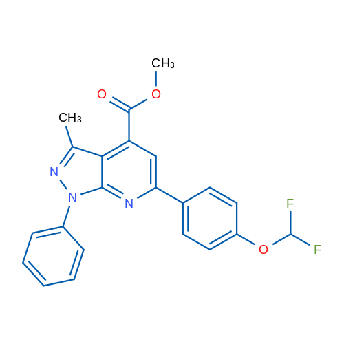 Methyl 6-(4-(difluoromethoxy)phenyl)-3-methyl-1-phenyl-1H-pyrazolo[3,4-b]pyridine-4-carboxylate 5g