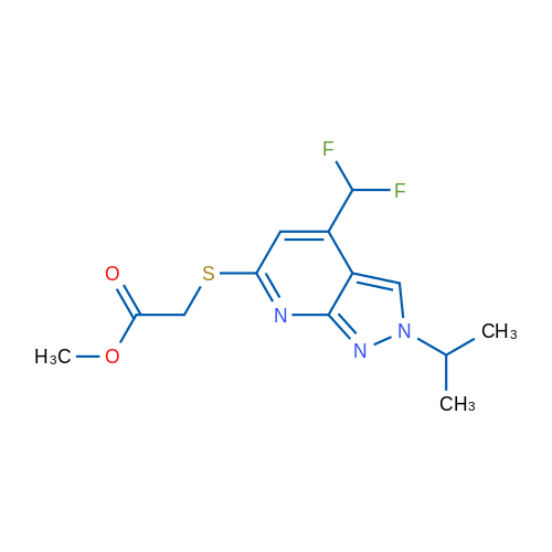 Methyl 2-((4-(difluoromethyl)-2-isopropyl-2H-pyrazolo[3,4-b]pyridin-6-yl)thio)acetate 1g