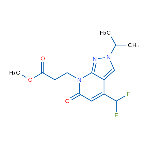 Methyl 3-(4-(difluoromethyl)-2-isopropyl-6-oxo-2H-pyrazolo[3,4-b]pyridin-7(6H)-yl)propanoate 5g
