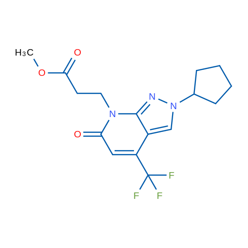 Methyl 3-(2-cyclopentyl-6-oxo-4-(trifluoromethyl)-2H-pyrazolo[3,4-b]pyridin-7(6H)-yl)propanoate 5g