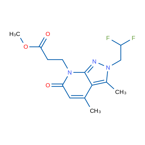 Methyl 3-(2-(2,2-difluoroethyl)-3,4-dimethyl-6-oxo-2H-pyrazolo[3,4-b]pyridin-7(6H)-yl)propanoate 1g